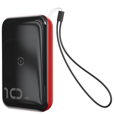 Внешний аккумулятор с беспроводной зарядкой Baseus Mini S Bracket 10W 10000mAh 18W Black/Red