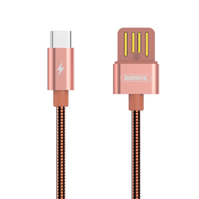 Кабель металлический Remax Silver Serpent USB Type-C Rose Gold 1м