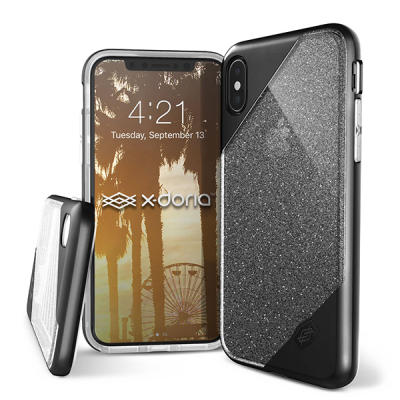 Чехол X-Doria Revel Lux для iPhone X Black Glitter