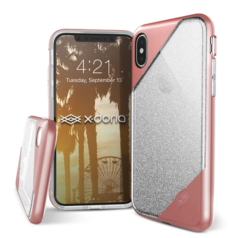 X Doria Revel Lux iPhone X Gold Glitter