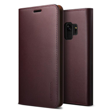 Чехол-кошелёк VRS Design Genuine Leather для Galaxy S9 Wine