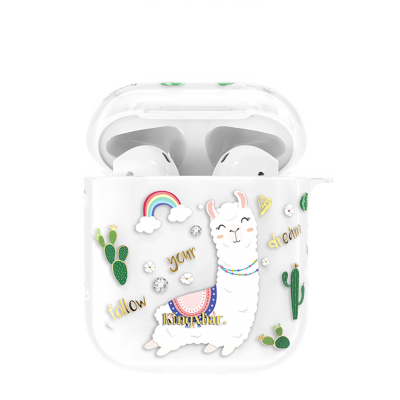 Чехол Kingxbar Adorkable для Apple Airpods Rainbow Alpaca