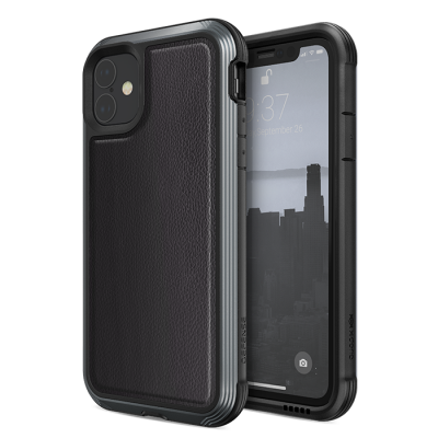 Чехол X-Doria Defense Lux для iPhone 11 Чёрная кожа