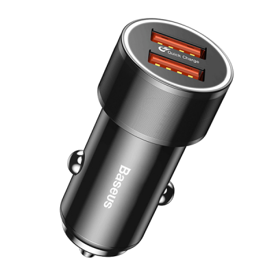 Автозарядка Baseus Small Screw Dual USB Quick Charge 36W