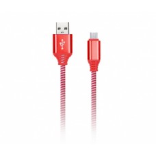 Кабель USB Smartbuy Micro-USB Socks 1m (iK-12NSbox red)