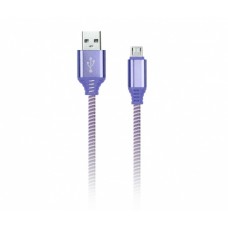 Кабель USB Smartbuy Micro-USB Socks 1m (iK-12NSbox violet)