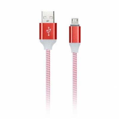 Кабель USB Smartbuy Micro-USB с индикацией 1m (iK-12ssbox red)