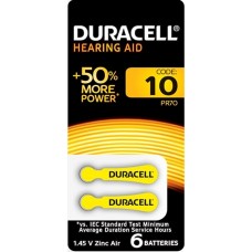 Элемент питания (батарейка/таблетка) Duracell ZA10 для слуховых аппаратов [воздушно-цинковая, PR70, AC10, DA230, 1.45 В]