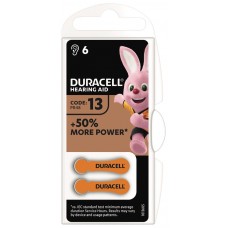 Элемент питания (батарейка/таблетка) Duracell ZA13 для слуховых аппаратов [воздушно-цинковая, PR48, AC13, DA13, 1.45 В]