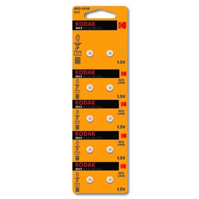 Элемент питания (батарейка/таблетка) Kodak AG5 [щелочная, 393, LR754, LR48, 1.5 В]