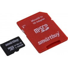 Карта памяти 256GB Smartbuy Pro MicroSDXC Class 10 UHS-I + SD адаптер (SB256GBSDCL10U3-01)