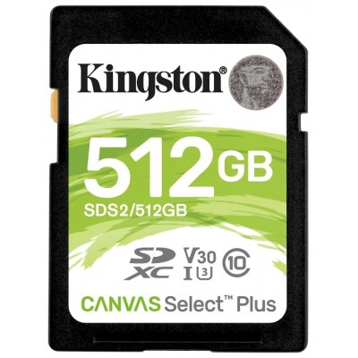 Карта памяти 512GB Kingston Canvas Select Plus SDXC Class 10 UHS-I (SDS2/512GB)