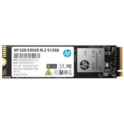 Твердотельный диск 512GB HP EX920, M.2, PCI-Ex4 (2YY46AA#ABB)