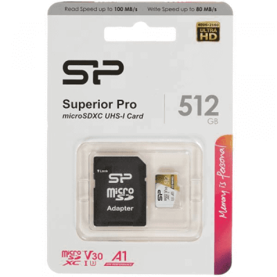 Карта памяти 512GB Silicon Power Superior Pro MicroSDXC UHS-I (SP512GBSTXDU3V20AB)