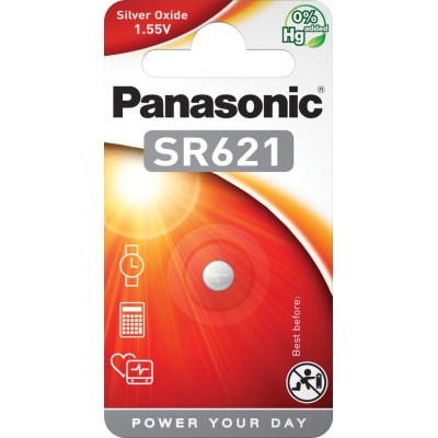 Элемент питания (батарейка/таблетка) Panasonic Silver Oxide [оксид-серебряная, 364, SR621SW, SR60, 1.55 В]