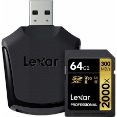 Карта памяти 64GB Lexar SDXC Class 10 UHS-II + USB-картридер (LSD64GCB2000R)