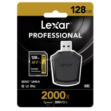 Карта памяти 128GB Lexar SDXC Class 10 UHS-II + USB-картридер (LSD128CB2000R)