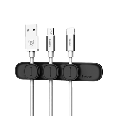 Держатель проводов Baseus Cable Clip Peas Чёрный