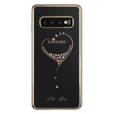 Чехол с Swarovski Kingxbar Wish для Galaxy S10 Plus Золото