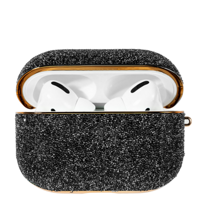 Чехол Kingxbar Crystal Fabric для Apple Airpods Pro Чёрный