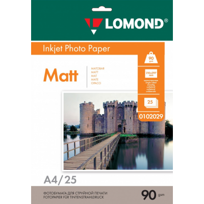 Бумага Lomond матовая односторонняя A4 90 г/м2 25л (0102029)