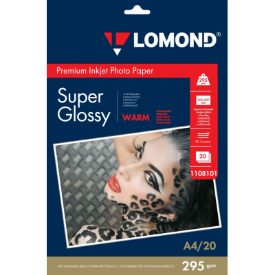 Фотобумага Lomond Super Glossy Warm Premium A4 295 г/м2 20л (1108101)