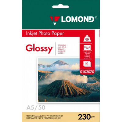 Фотобумага Lomond Glossy A5 230 г/м2 50л (0102070)