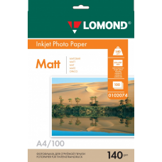 Фотобумага Lomond матовая односторонняя A4 140 г/м2 100л (0102074)