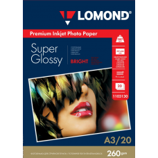 Фотобумага Lomond Super Glossy Bright Premium односторонняя A3 260 г/м2 20л (1103130)