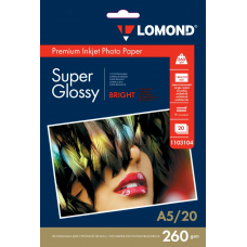 Фотобумага Lomond Super Glossy Bright Premium односторонняя A5 260 г/м2 20л (1103104)