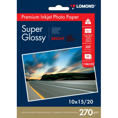 Фотобумага Lomond Super Glossy односторонняя A6 270 г/м2 20л (1106102)