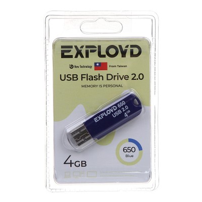 Флеш-накопитель USB 4GB Exployd 650 синий (EX-4GB-650-Blue)