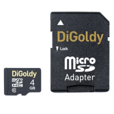 Карта памяти 4GB DiGoldy MicroSDHC Class 10 + SD адаптер (DG004GCSDHC10-AD)