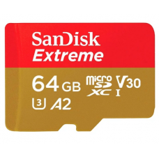 Карта памяти 64GB SanDisk Extreme MicroSDXC Class 10 UHS-I (U3) + SD адаптер (SDSQXNE-064G-GN6AA)