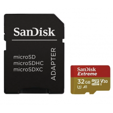 Карта памяти 32GB SanDisk Extreme MicroSDHC Class 10 UHS-I (U3) + SD адаптер (SDSDQXL-032G-GA4A)