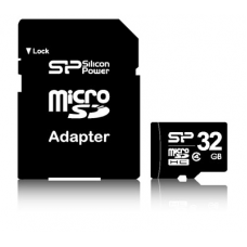 Карта памяти 32GB Silicon Power MicroSDHC Class 4 + SD адаптер (SP032GBSTH004V10-SP)
