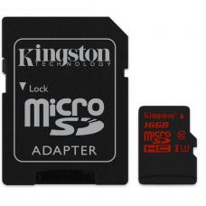Карта памяти 16GB Kingston microSDHC Class 10 UHS-I (U3) + SD адаптер (SDCA3/16GB)