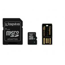 Карта памяти 4GB Kingston MicroSDHC Class 10 UHS-I + SD адаптер (MBLY10G2/4GB)