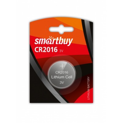 Элемент питания (батарейка/таблетка) Smartbuy CR2016 [литиевая, DL2016, 2016, 3 В]