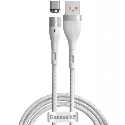 Кабель Baseus Zinc Magnetic USB - Type-C 5A 1м Белый