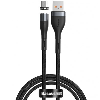 Кабель Baseus Zinc Magnetic USB - Micro USB 2.1A 1м Серый+Черный