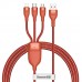 Кабель Baseus Flash One-for-three micro USB+Lightning+Type-C 5A 1.2м Оранжевый