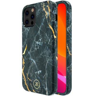 Чехол Kingxbar Marble для iPhone 12 Pro Max Чёрный