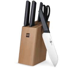 Набор ножей Xiaomi Huo Hou Fire Kitchen Steel Knife Set с подставкой (6 предметов)