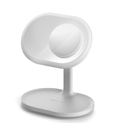 Лампа-зеркало Momax Q.LED с беспроводной зарядкой и акустикой Белое