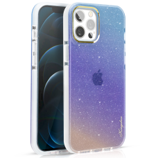 Чехол Kingxbar Ombre для iPhone 12 Pro Max Синий/Фиолетовый