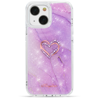 Чехол Kingxbar Shell для iPhone 13 Фиолетовый мрамор