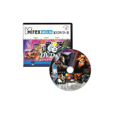 Диск DVD-R Mirex Cinema 4.7 Gb, 16x, портмоне, 10 шт