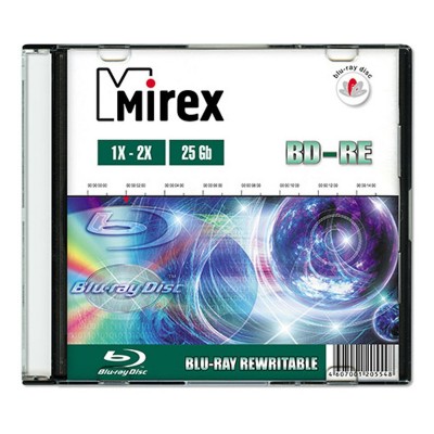 Диск BD-RE Mirex Blu-Ray 25 Gb, 2x, Slim Case, 1 шт