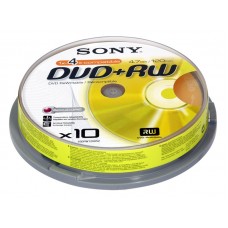 Диск Sony DVD+RW 4.7 Gb, 4x, Cake Box, 10 шт